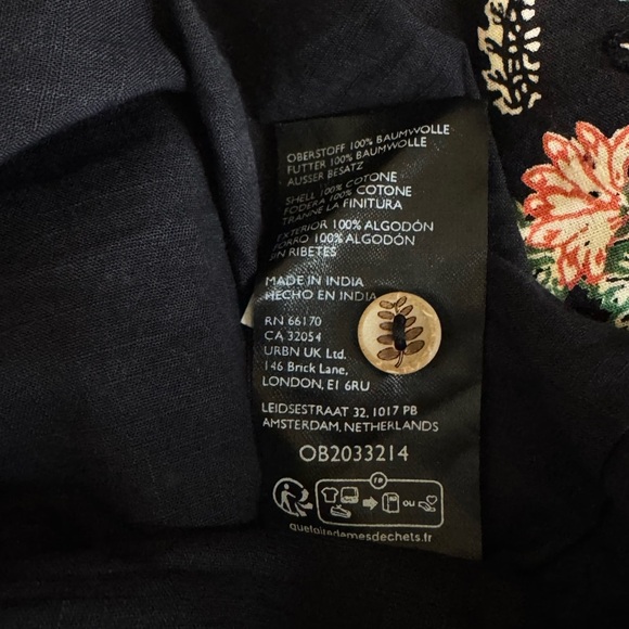 Pilcro Black Floral Bohemian Midi Dress w/ Lace Detail Sz M - Picture 13 of 15